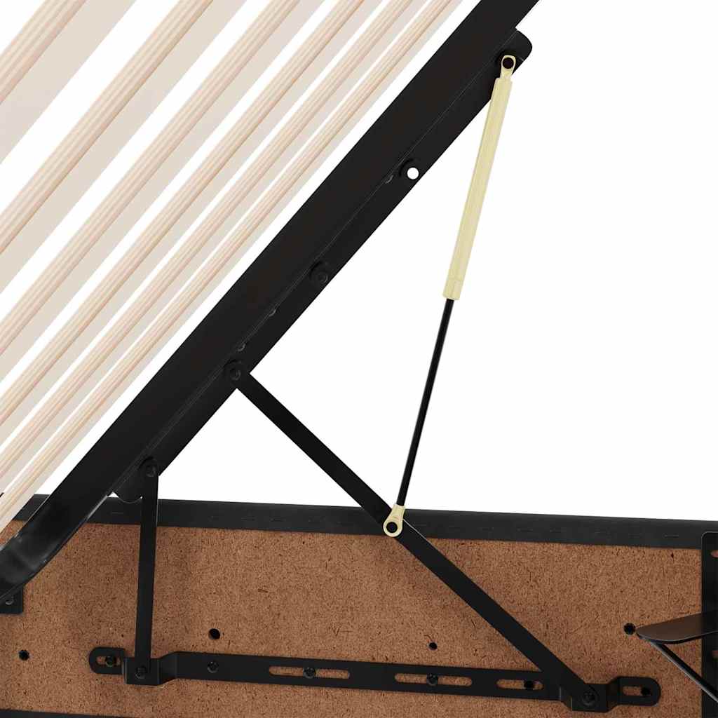 Κρεβάτι Αποθήκης με στρώμα Μαύρο 120 x 190 cm Βελούδο