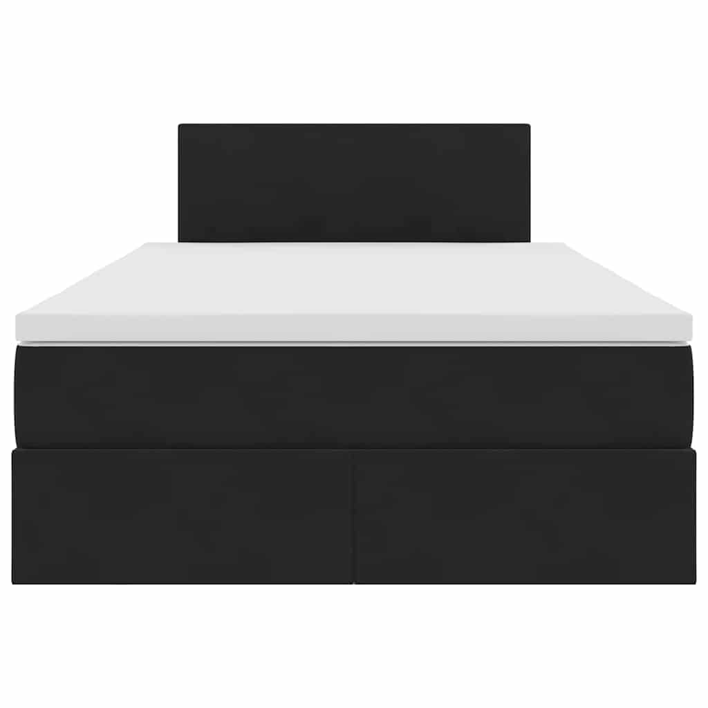 Κρεβάτι Αποθήκης με στρώμα Μαύρο 120 x 190 cm Βελούδο