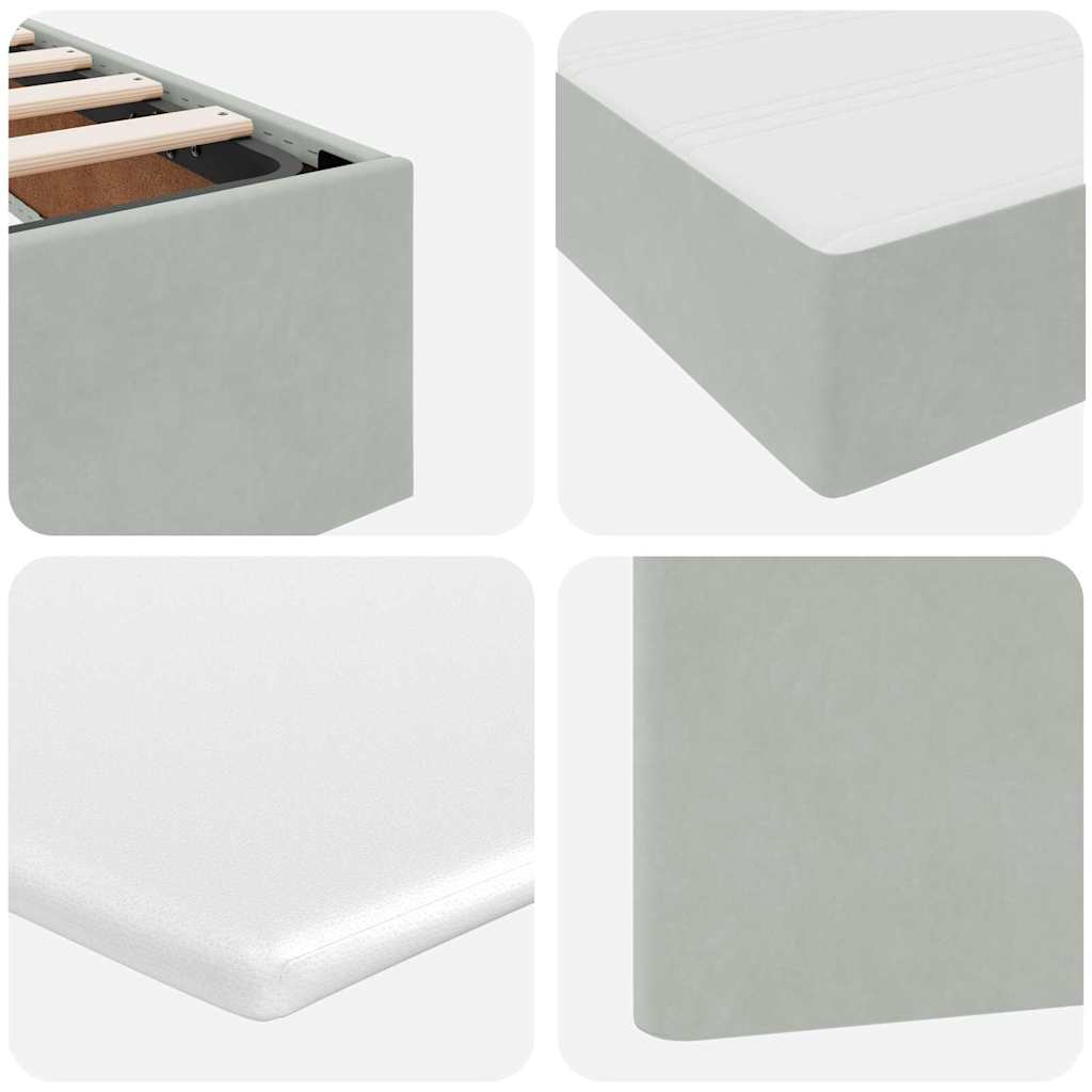 Κρεβάτι Αποθήκης με στρώμα Ανοιχτό γκρι 120 x 200 cm Βελούδο - Pakobazaar