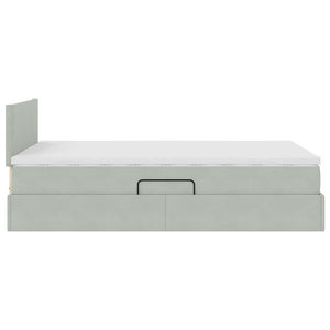 Κρεβάτι Αποθήκης με στρώμα Ανοιχτό γκρι 120 x 200 cm Βελούδο - Pakobazaar