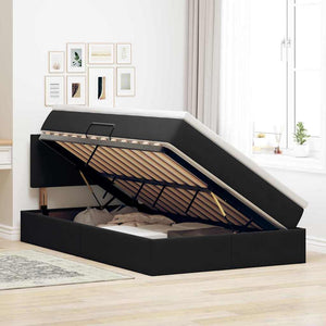 Κρεβάτι Αποθήκης με κεφαλάρι Μαύρο 120 x 200 cm Βελούδο
