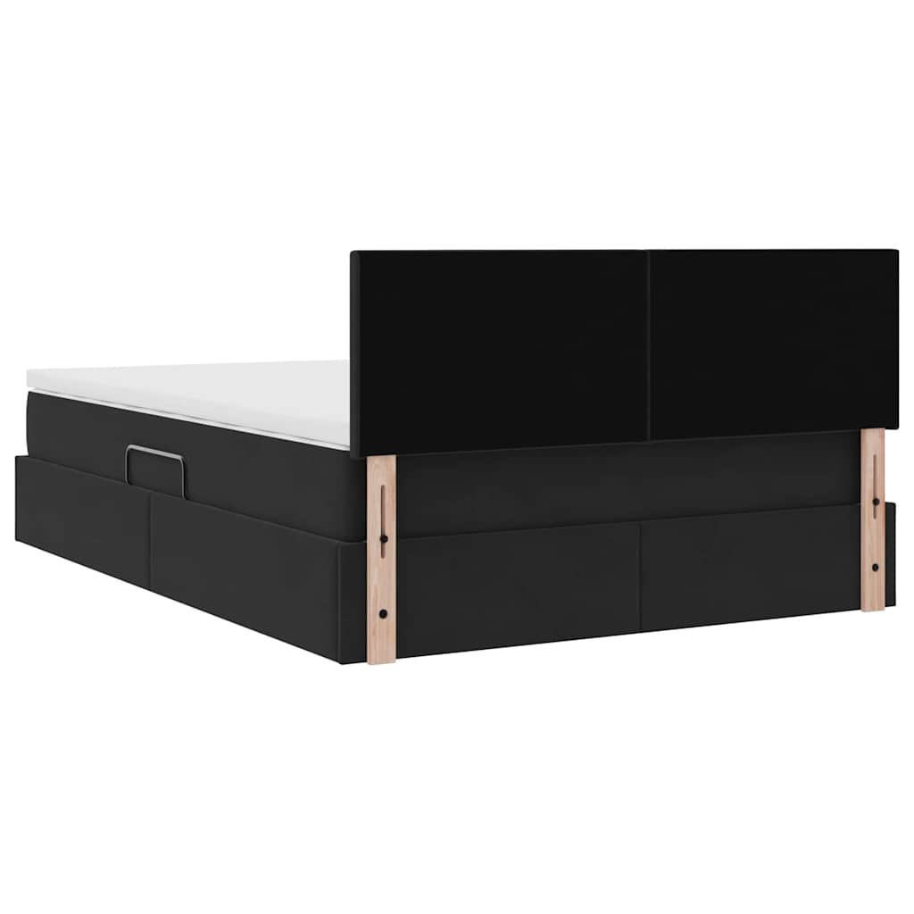 Κρεβάτι Αποθήκης με στρώμα Μαύρο 140 x 200 cm Βελούδο