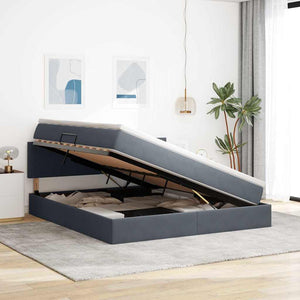 Κρεβάτι Αποθήκης με στρώμα Σκούρο Γκρι 180 x 200 cm Βελούδο - Pakobazaar