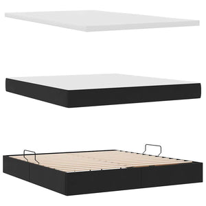 Κρεβάτι Αποθήκης με στρώμα Μαύρο 180 x 200 cm Βελούδο - Pakobazaar