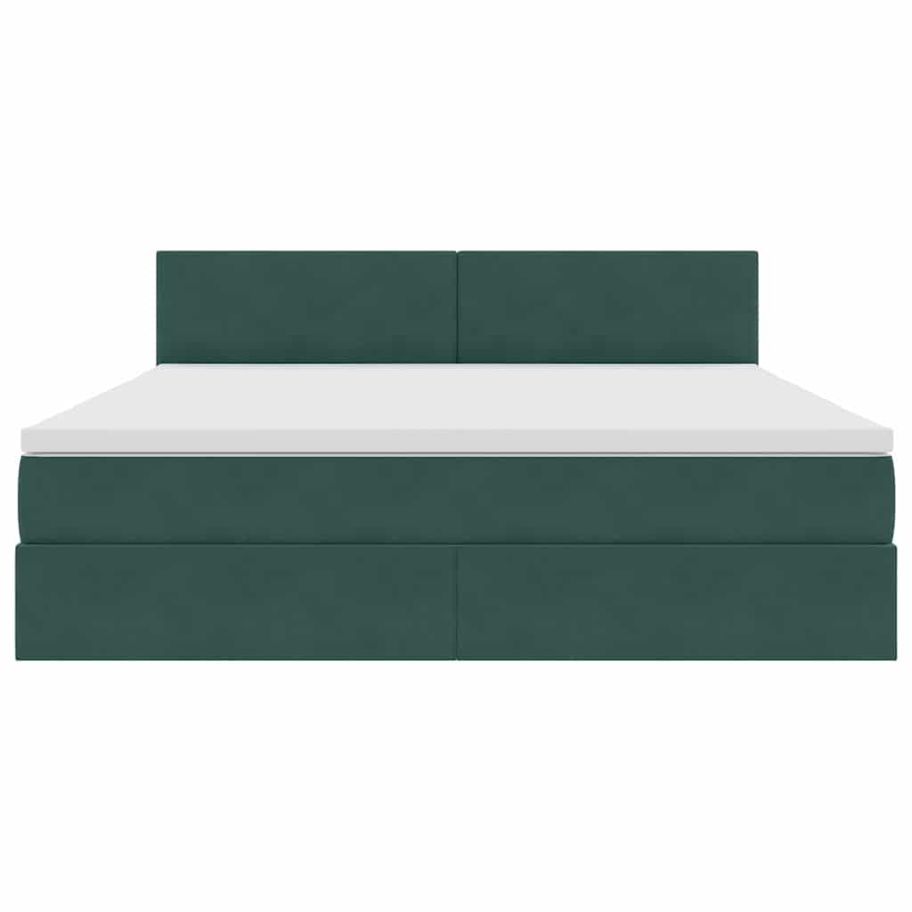 Κρεβάτι Αποθήκης με στρώμα Σκούρο Πράσινο 180 x 200 cm Βελούδο - Pakobazaar