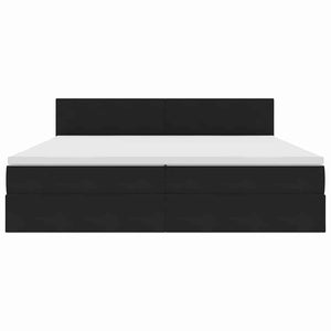 Κρεβάτι Αποθήκης με κεφαλάρι Μαύρο 200 x 200 cm Βελούδο