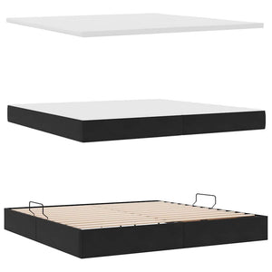 Κρεβάτι Αποθήκης με κεφαλάρι Μαύρο 200 x 200 cm Βελούδο