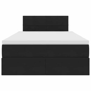 Κρεβάτι Αποθήκης με κεφαλάρι Μαύρο 120 x 200 cm Βελούδο