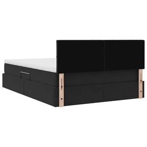 Κρεβάτι Αποθήκης με κεφαλάρι Μαύρο 140 x 190 cm Βελούδο