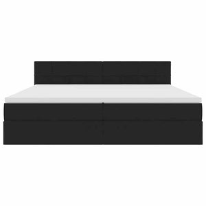 Κρεβάτι Αποθήκης με κεφαλάρι Μαύρο 200 x 200 cm Βελούδο
