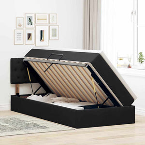 Κρεβάτι Αποθήκης με στρώμα Μαύρο 90 x 190 cm Βελούδο - Pakobazaar