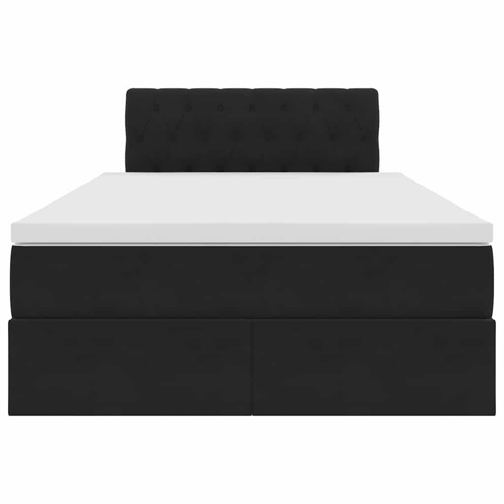 Κρεβάτι Αποθήκης με στρώμα Μαύρο 120 x 190 cm Βελούδο