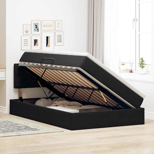 Κρεβάτι Αποθήκης με κεφαλάρι Μαύρο 120 x 200 cm Βελούδο