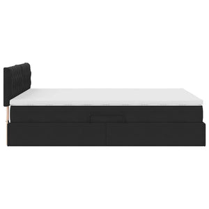 Κρεβάτι Αποθήκης με στρώμα Μαύρο 140 x 190 cm Βελούδο - Pakobazaar