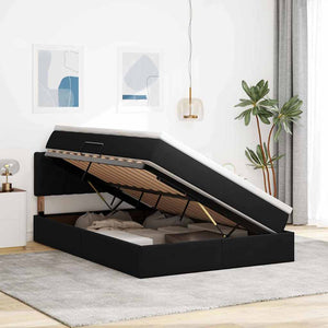 Κρεβάτι Αποθήκης με κεφαλάρι Μαύρο 140 x 200 cm Βελούδο