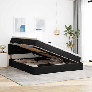 Κρεβάτι Αποθήκης με κεφαλάρι Μαύρο 180 x 200 cm Βελούδο