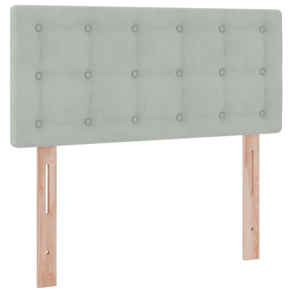 Κρεβάτι Αποθήκης με στρώμα Ανοιχτό γκρι 90 x 190 cm Βελούδο - Pakobazaar