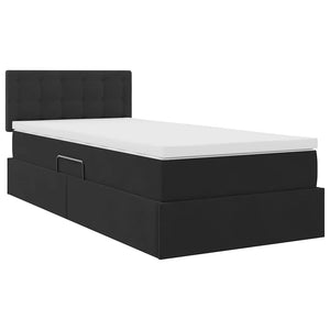 Κρεβάτι Αποθήκης με κεφαλάρι Μαύρο 100 x 200 cm Βελούδο