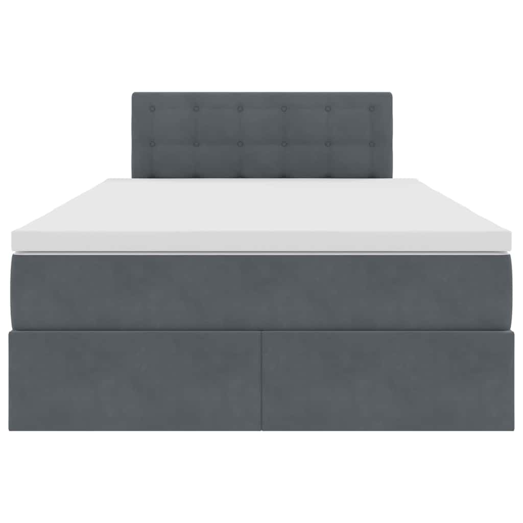 Κρεβάτι Αποθήκης με στρώμα Σκούρο Γκρι 120 x 190 cm Βελούδο