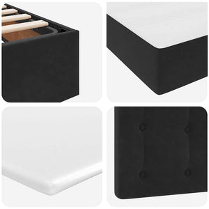 Κρεβάτι Αποθήκης με κεφαλάρι Μαύρο 120 x 190 cm Βελούδο