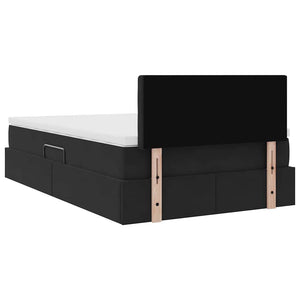 Κρεβάτι Αποθήκης με κεφαλάρι Μαύρο 120 x 190 cm Βελούδο