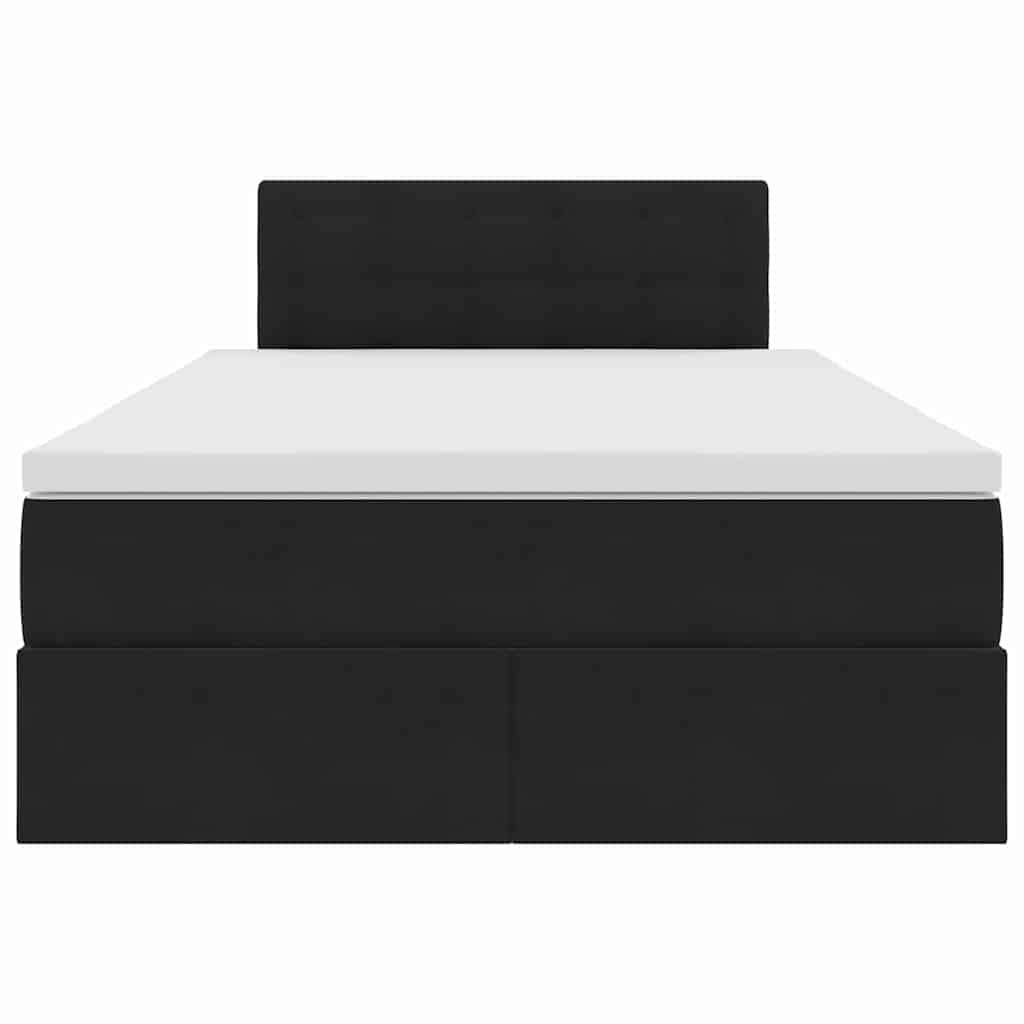 Κρεβάτι Αποθήκης με στρώμα Μαύρο 120 x 190 cm Βελούδο