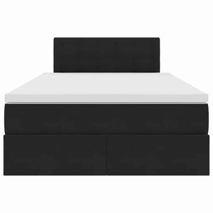 Κρεβάτι Αποθήκης με κεφαλάρι Μαύρο 120 x 190 cm Βελούδο