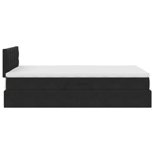 Κρεβάτι Αποθήκης με κεφαλάρι Μαύρο 120 x 190 cm Βελούδο