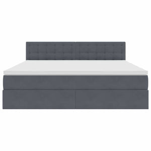 Κρεβάτι Αποθήκης με στρώμα Σκούρο Γκρι 160 x 200 cm Βελούδο - Pakobazaar
