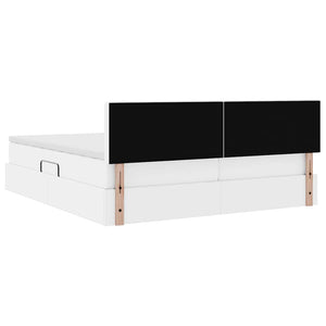 Κρεβάτι Αποθήκης Καθαρό Λευκό 180 x 200 cm Τεχνητό Δέρμα - Pakobazaar