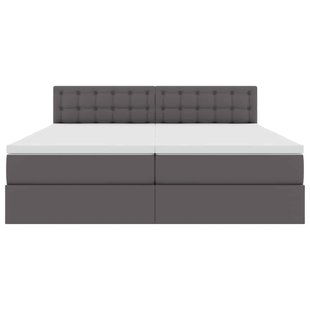 Κρεβάτι Αποθήκης με στρώμα Γκρι 180 x 200 cm Τεχνητό Δέρμα