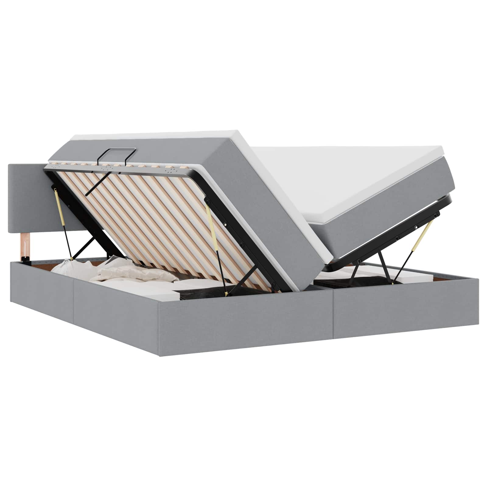 Κρεβάτι Αποθήκης Ανοιχτό γκρι 180 x 200 cm Τεχνητό Δέρμα - Pakobazaar