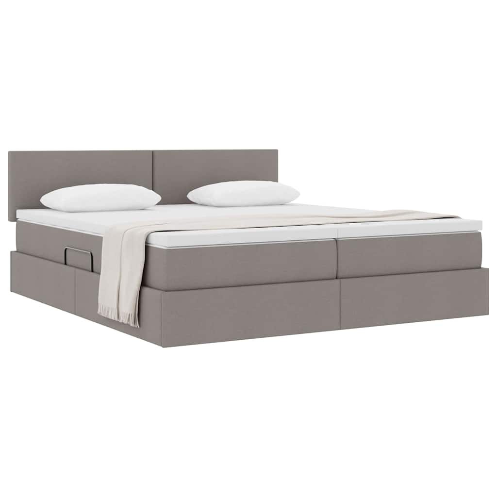 Κρεβάτι Αποθήκης με στρώμα Taupe 180 x 200 cm Τεχνητό Δέρμα
