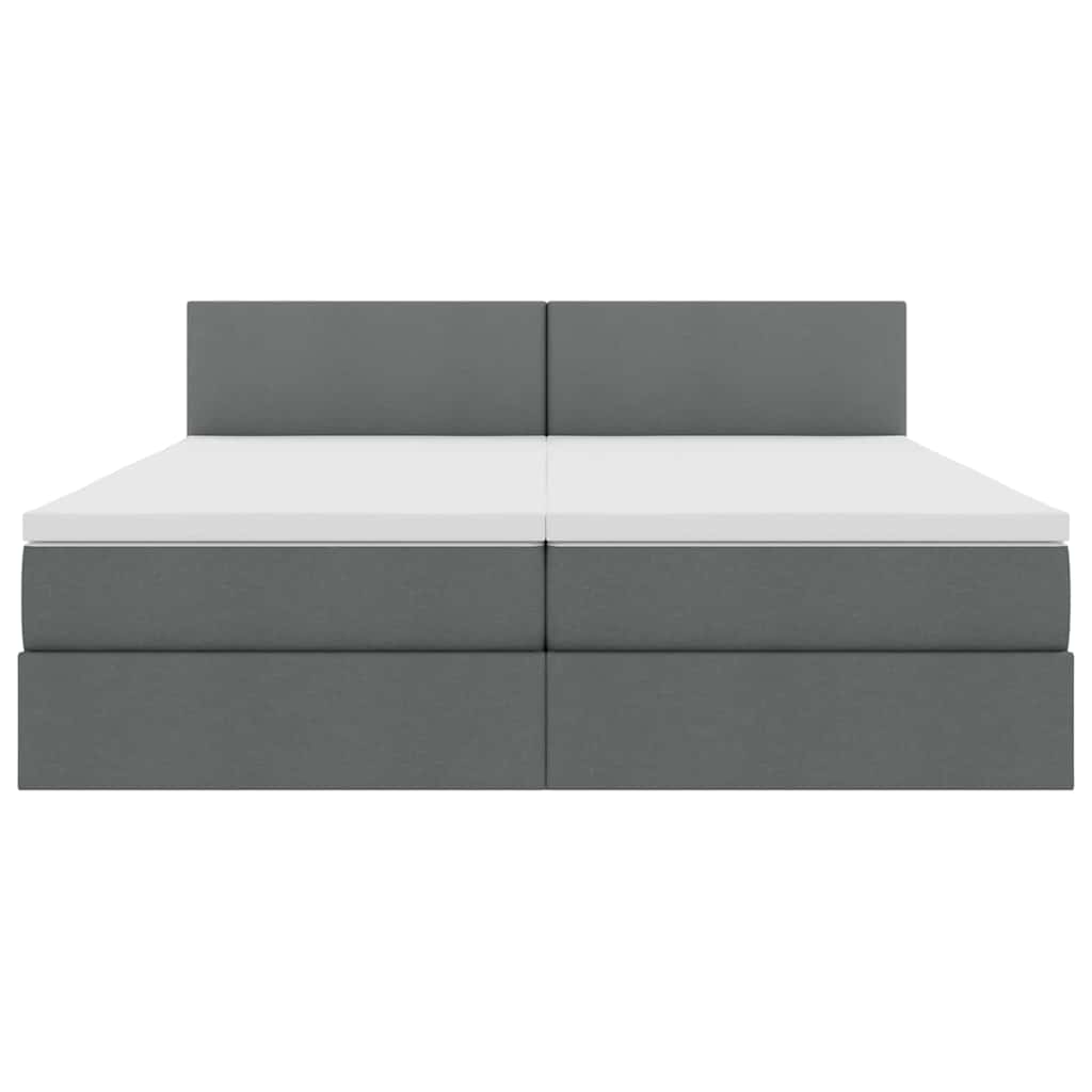 Κρεβάτι Αποθήκης Σκούρο Γκρι 200 x 200 cm Τεχνητό Δέρμα - Pakobazaar