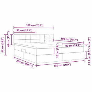 Κρεβάτι Αποθήκης Ανοιχτό γκρι 180 x 200 cm Τεχνητό Δέρμα - Pakobazaar
