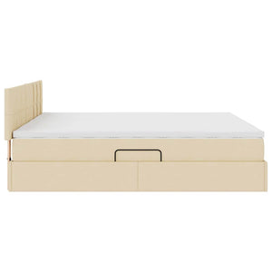 Κρεβάτι Αποθήκης με στρώμα Κρέμ 180 x 200 cm Τεχνητό Δέρμα