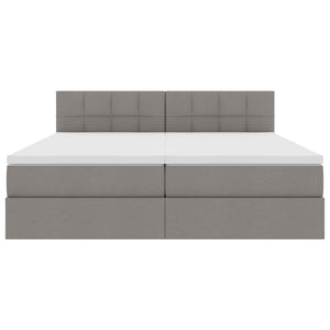 Κρεβάτι Αποθήκης με στρώμα Taupe 200 x 200 cm Τεχνητό Δέρμα - Pakobazaar