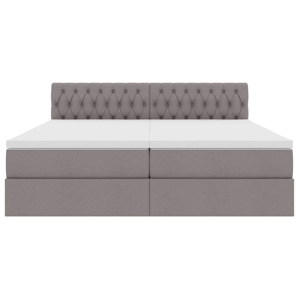 Κρεβάτι Αποθήκης με στρώμα Taupe 200 x 200 cm Τεχνητό Δέρμα