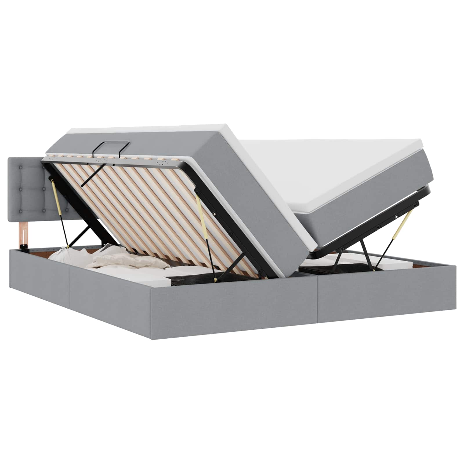 Κρεβάτι Αποθήκης Ανοιχτό γκρι 180 x 200 cm Τεχνητό Δέρμα - Pakobazaar