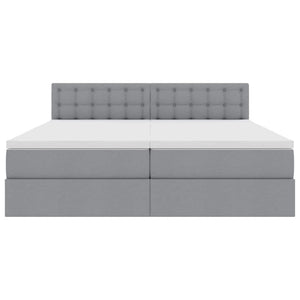 Κρεβάτι Αποθήκης Ανοιχτό γκρι 200 x 200 cm Τεχνητό Δέρμα - Pakobazaar