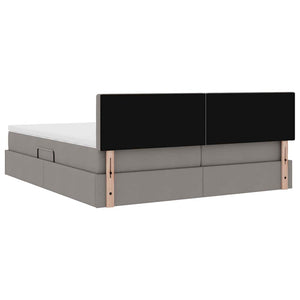 Κρεβάτι Αποθήκης με στρώμα Taupe 200 x 200 cm Τεχνητό Δέρμα - Pakobazaar
