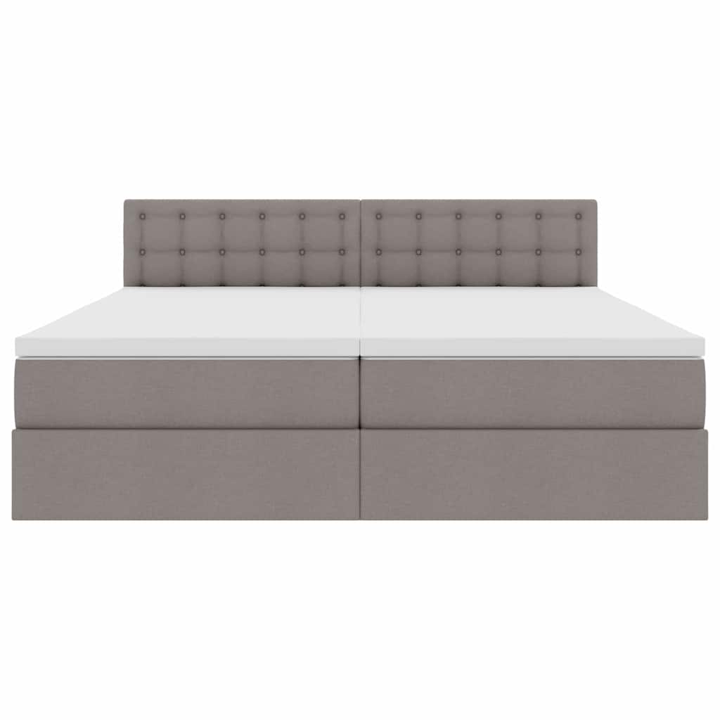 Κρεβάτι Αποθήκης με στρώμα Taupe 200 x 200 cm Τεχνητό Δέρμα - Pakobazaar