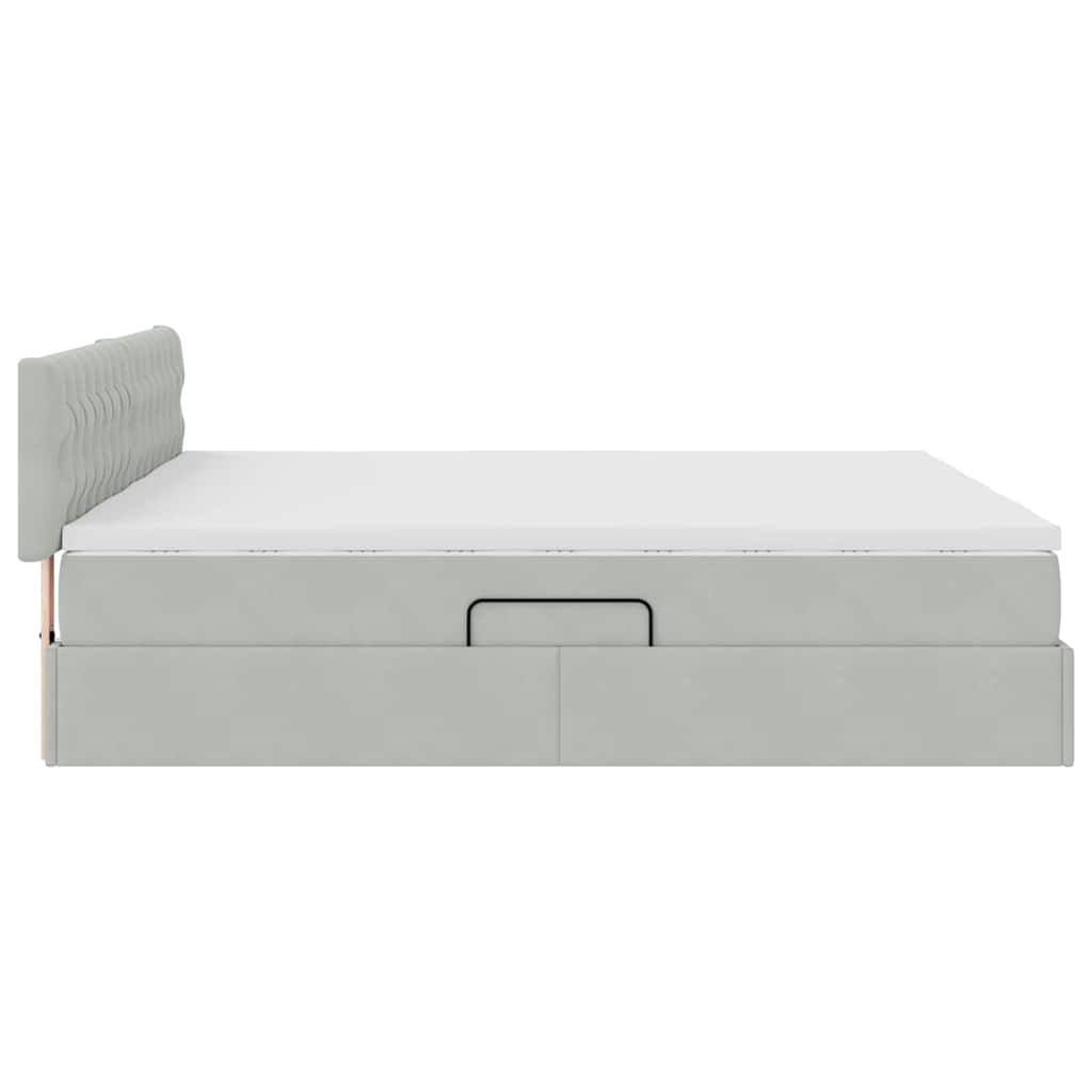Κρεβάτι Αποθήκης με στρώμα με κεφαλάρι Ανοιχτό γκρι 90 x 200 cm - Pakobazaar