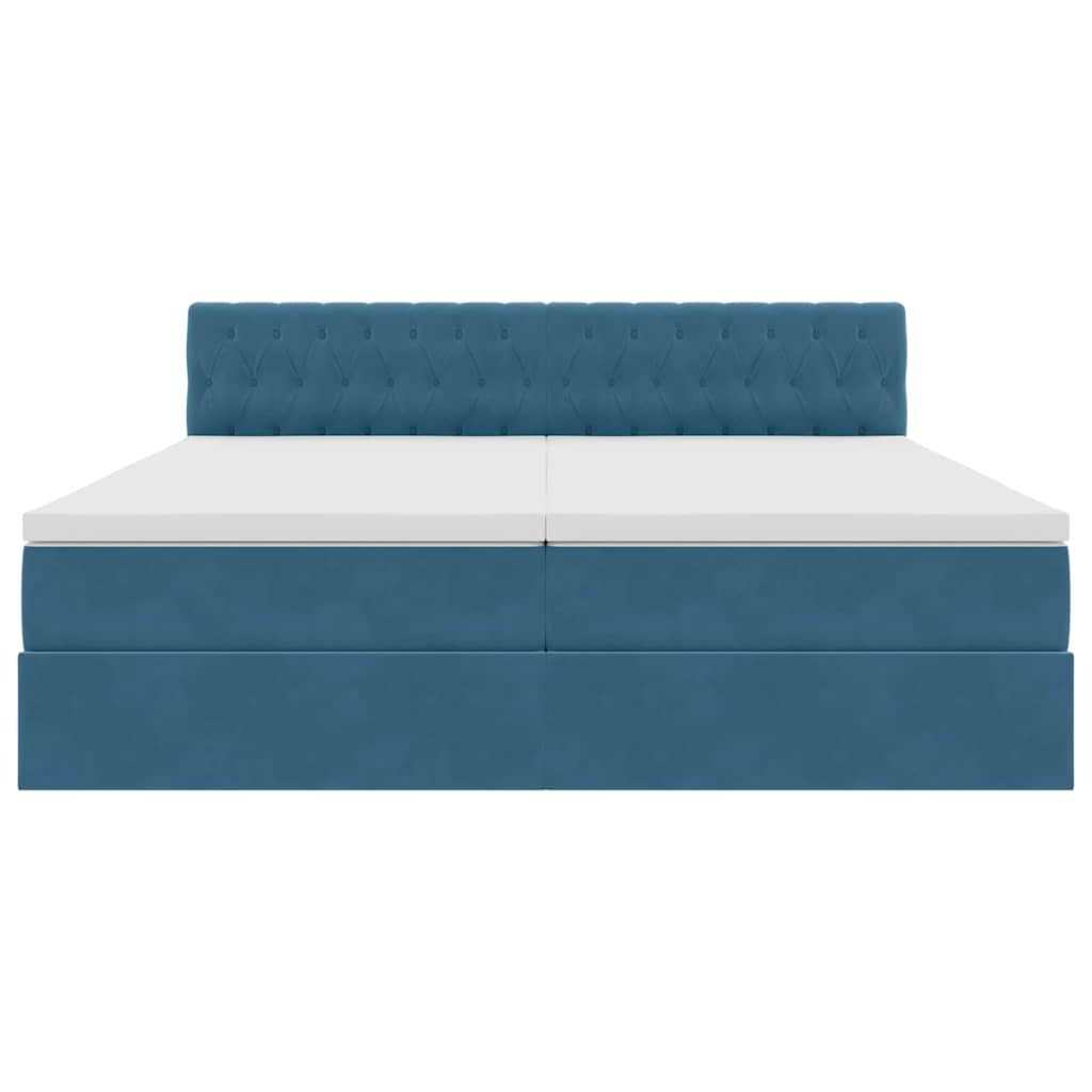 Κρεβάτι Αποθήκης με στρώμα με κεφαλάρι Σκούρο Μπλε 100 x 200 cm - Pakobazaar