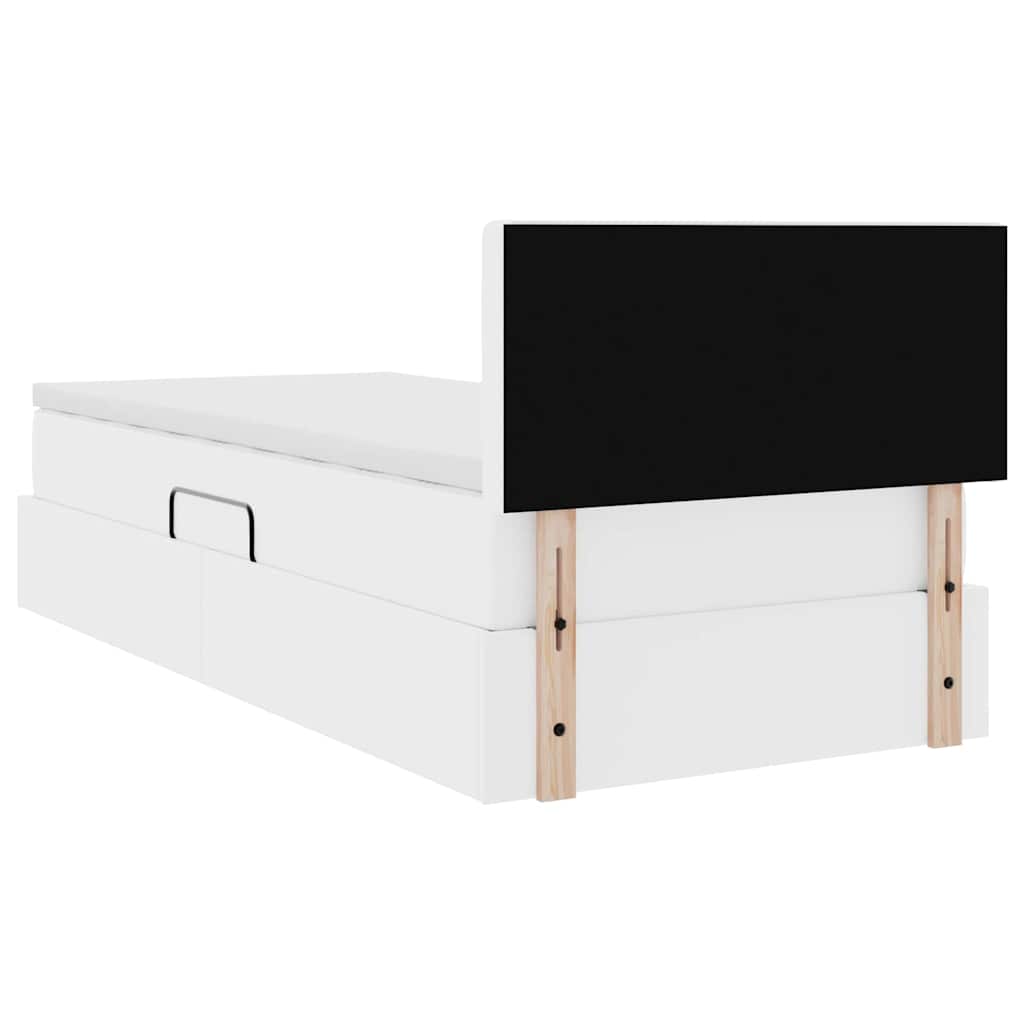 Κρεβάτι με αποθηκευτικό χώρο και LED Καθαρό Λευκό 90 x 200 cm - Pakobazaar