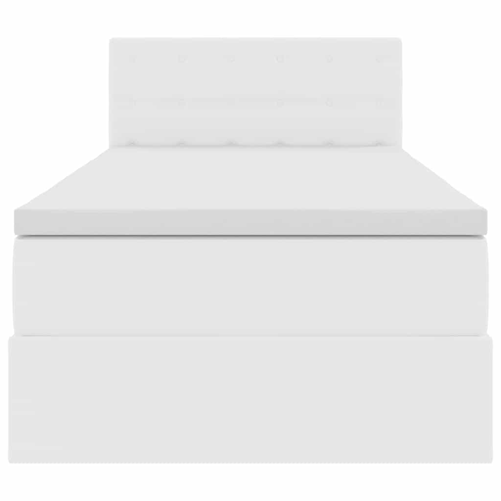 Κρεβάτι με αποθηκευτικό χώρο και LED Καθαρό Λευκό 90 x 200 cm - Pakobazaar