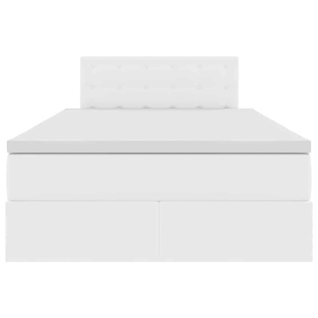 Κρεβάτι με αποθηκευτικό χώρο και LED Καθαρό Λευκό 120 x 200 cm - Pakobazaar