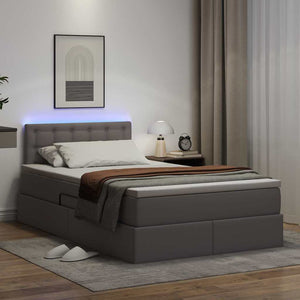 Κρεβάτι με αποθηκευτικό χώρο και LED με led Γκρι 120 x 200 cm - Pakobazaar