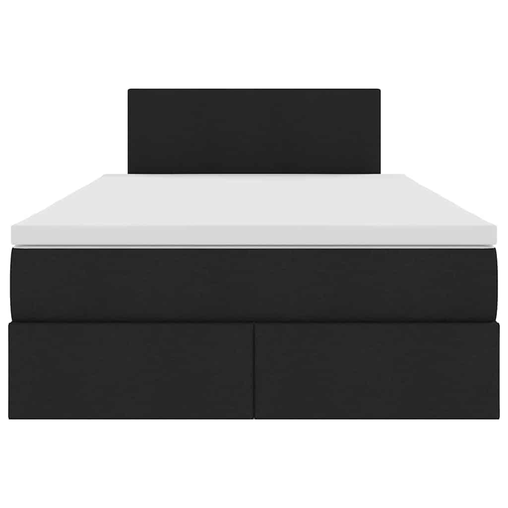 Κρεβάτι με αποθηκευτικό χώρο και LED Μαύρο 120 x 190 cm ύφασμα - Pakobazaar