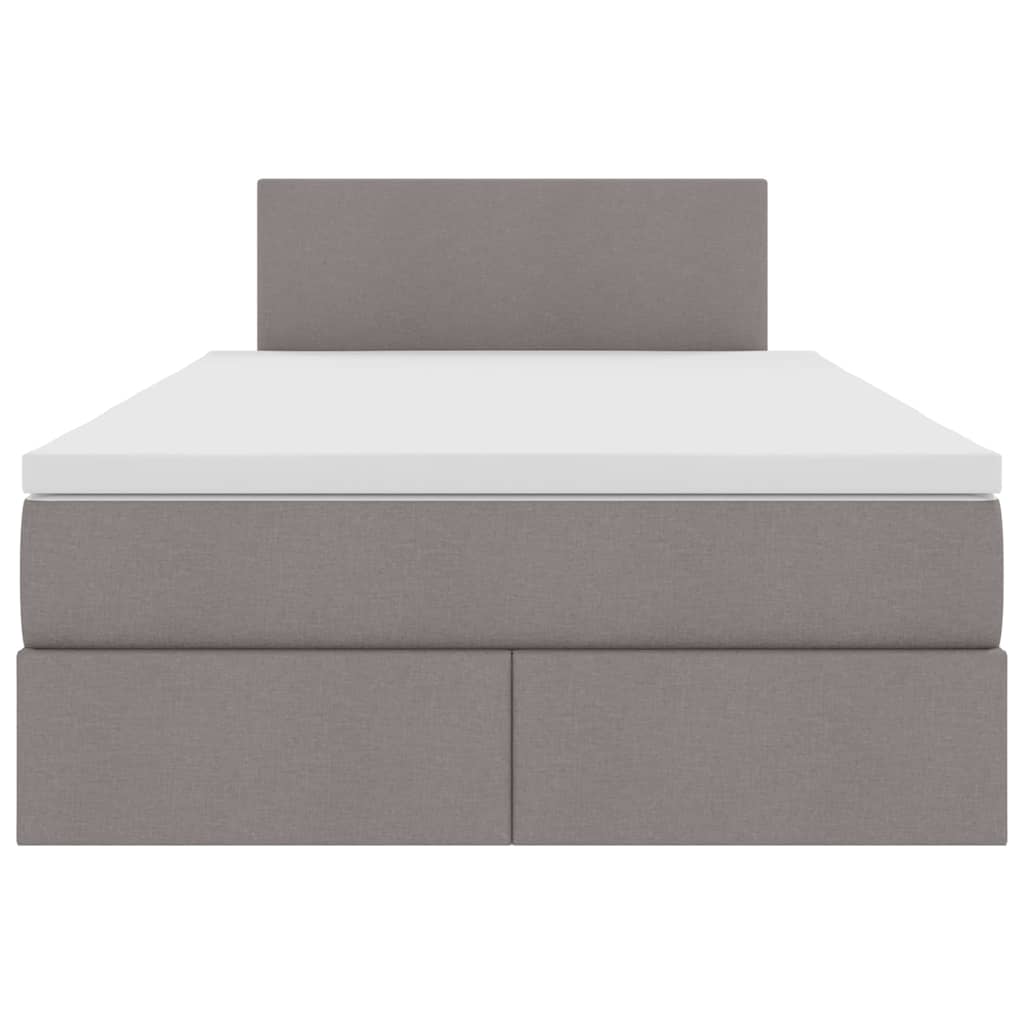 Κρεβάτι με αποθηκευτικό χώρο και LED Taupe 120 x 200 cm ύφασμα - Pakobazaar